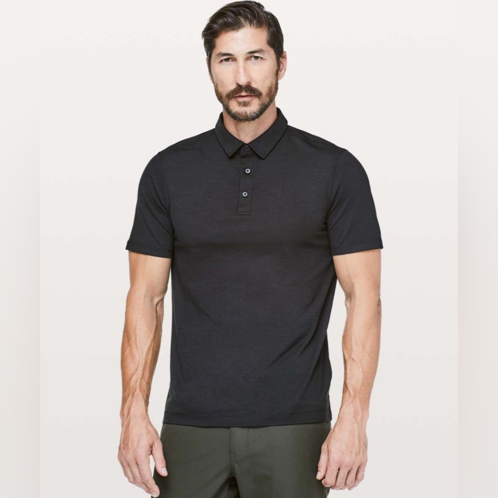Lululemon Evolution Short Sleeve Polo in Black | Size L